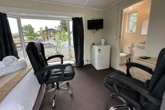 Flax Pod Cabins - TV and fridge